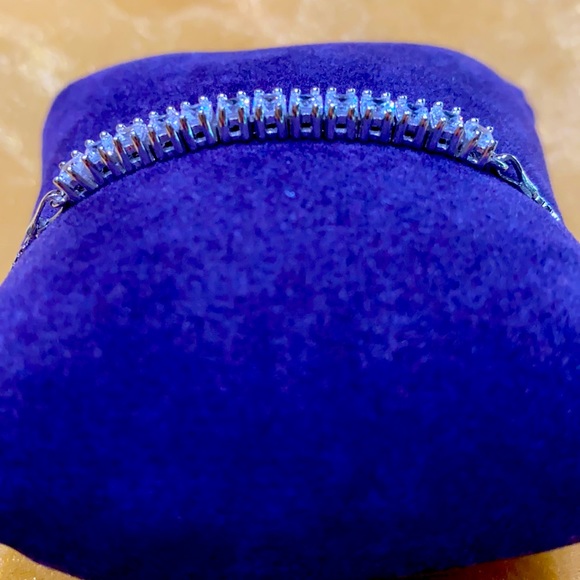 925Sterling Silver Princess CZ Adjustable Bracelet - Picture 5 of 6